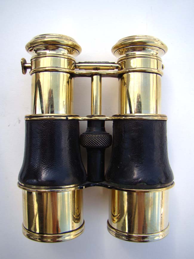 A pair of Antique English Binoculars with three focal settings entitled 'Marine-Field-Theatre' circa 1890.